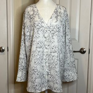 Treasure & Bond Oversized Button Front Floral Shirt
